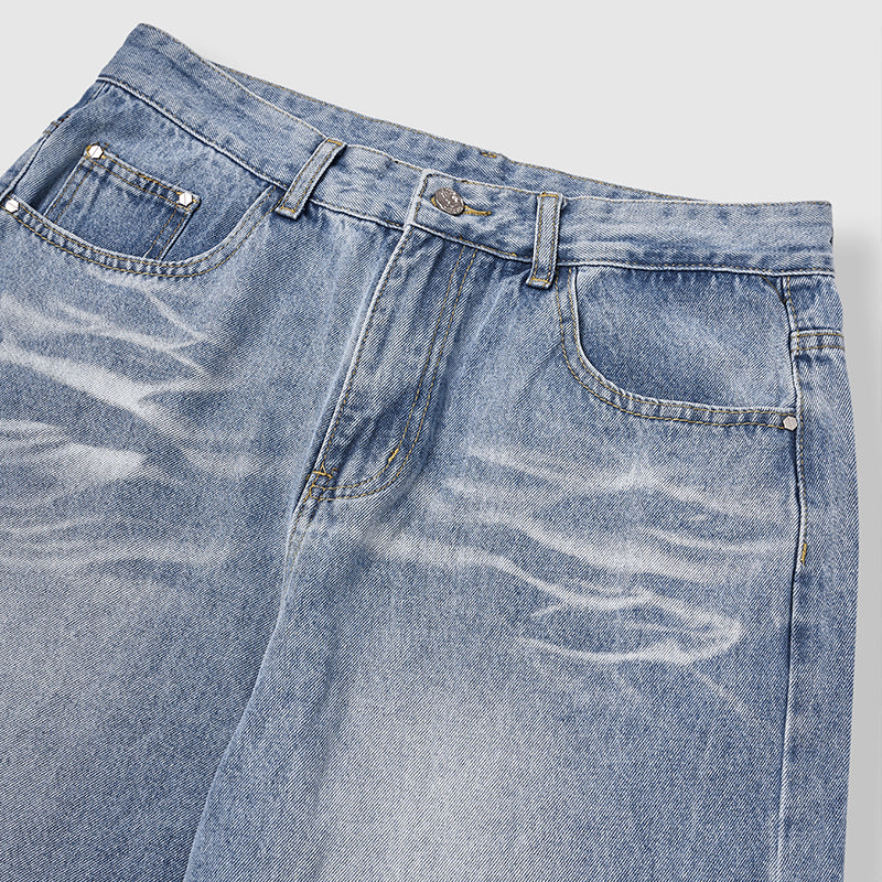 INFLATION Washed Distressed Baggy Jeans