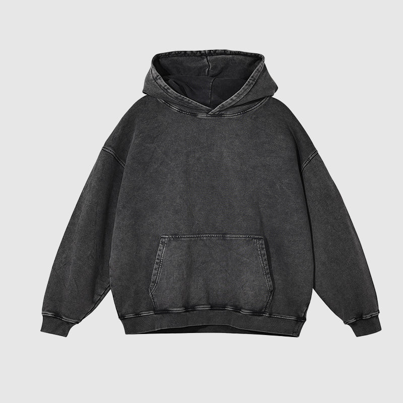 INFLATION Bank Washed Distressed Hoodies