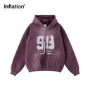 INFLATION Graffiti Print Washed Fleece hoodie