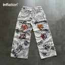 INFALTION Street Style Straight Leg Printing Jeans