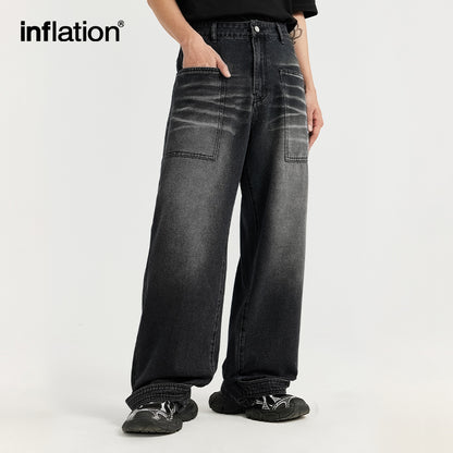 INFLATION Black Baggy Jeans