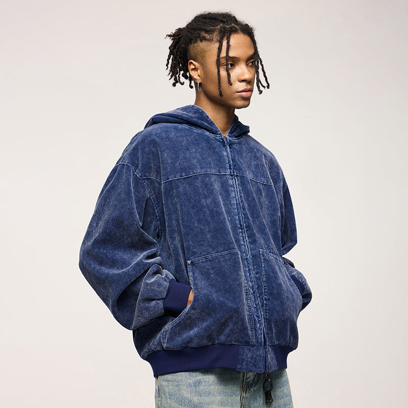 INFLATION Washed Hooded Corduroy Jacket