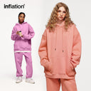 INFLATION Streetwear Plain Blank Fleece Oversized Men Hoodies - INFLATION