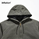 INFLATION Washed Distressed Hooded Cotton Jacket