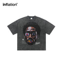 INFLATION Retro Washed Portrait Print T-Shirt