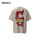 INFLATION Distressed Washed Graphic Cotton tees