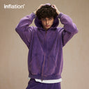 INFLATION Vintage Washed Zip Up Hoodie