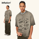 INFLATION Distressed Washed T-shirts