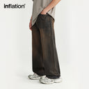 INFLATION Distressed Acid Washed Denim Pants - INFLATION