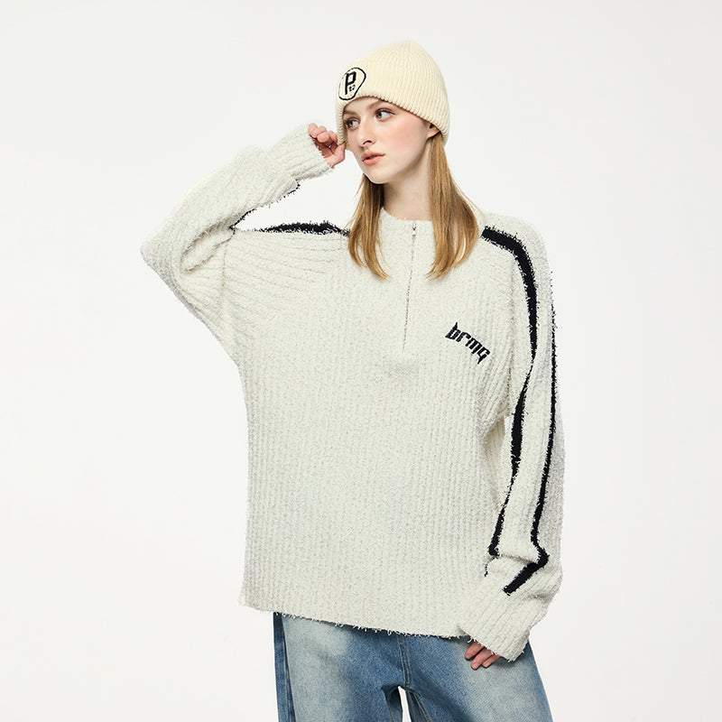 INFLATION Retro Quater Zip Up Knitted Sweaters