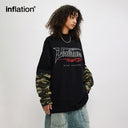 INFLATION Patchwork Camo Sleeve Layered Tees