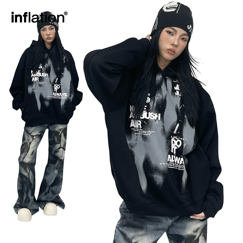 INFLATION Alien Velvet American Retro Hoodie