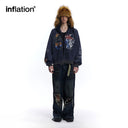 INFLATION Washed Graffiti Boxy Zip Up Hoodies