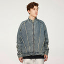 INFLATION Fringe Crop Denim Jacket