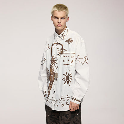 Maya-Inspired Abstract Digital Print Shirt