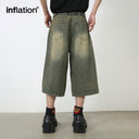 INFLATION Wide Leg Denim Shorts