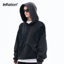 INFLATION Hight Street  Reversible Stitching Boxy  Hoodies