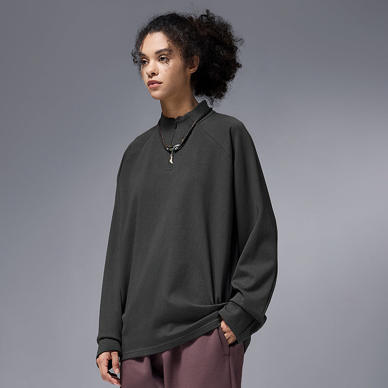 INFLATION Double-side Fleece Quater Zip Up Tshirts