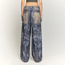 INFLATION Distressed and Cargo Effect Cotton Jeans