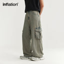 INFLATION Street Style Acid Washed Cargo Jeans - INFLATION