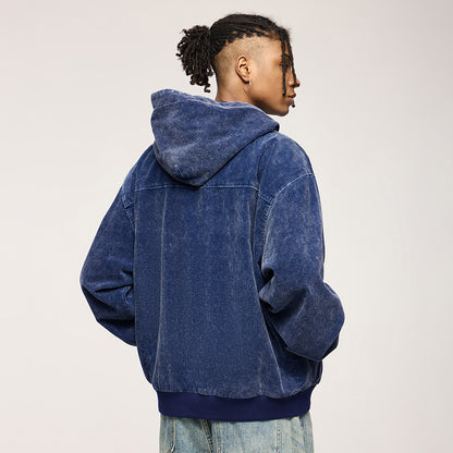 INFLATION Washed Hooded Corduroy Jacket