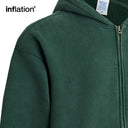 INFLATION Washed Distressed Zip-Up Hoodie