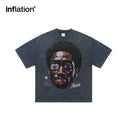 INFLATION Retro Washed Portrait Print T-Shirt