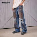 INFLATION Retro Ripped Distressed Denim Pants - INFLATION