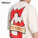 INFLATION Distressed Washed Graphic Cotton tees