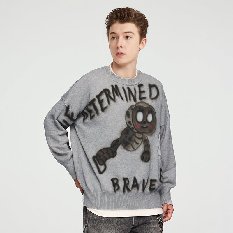 INFLATION Cartoon Graffiti Sweater