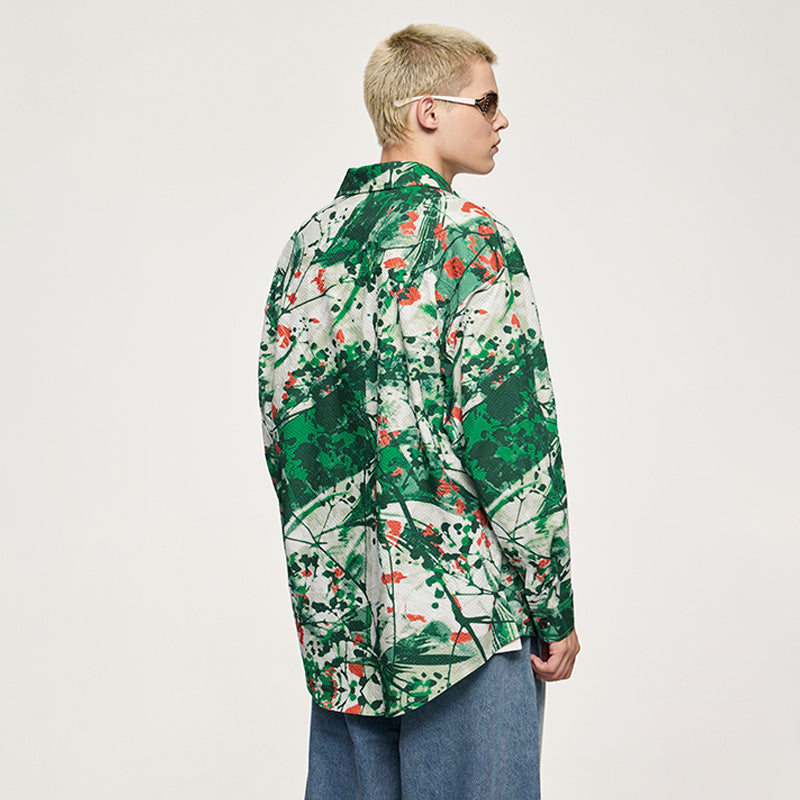 INFLATION Floral Print Seersucker Shirts