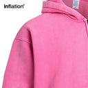 INFLATION Retro Distressed Zipper Hooded Jacket