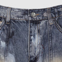 INFLATION Distressed and Cargo Effect Cotton Jeans