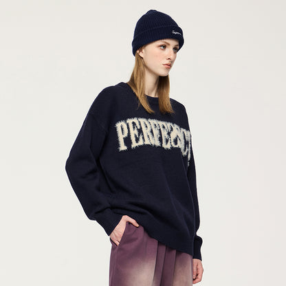 INFLATION Letter Crewneck Knitted Jumpers