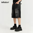 INFLATION Black Ripped Jorts