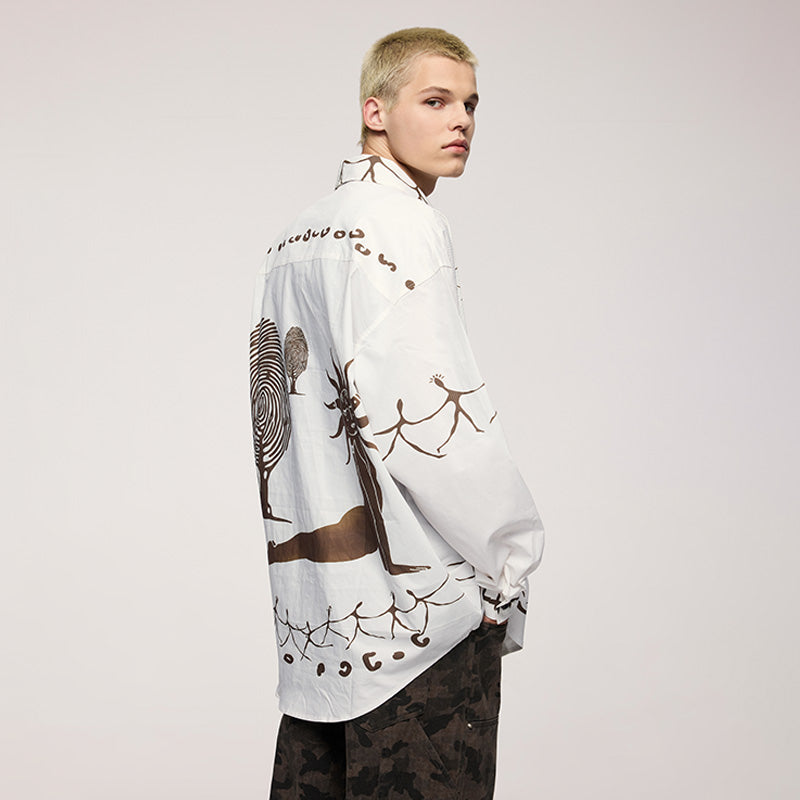 Maya-Inspired Abstract Digital Print Shirt