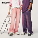 INFLATION Pink Wide Leg Jeans Unisex - INFLATION