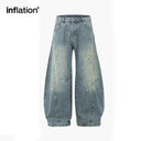 INFLATION Loose Fit Washed Distressed Jeans