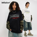 INFLATION Patchwork Camo Sleeve Layered Tees