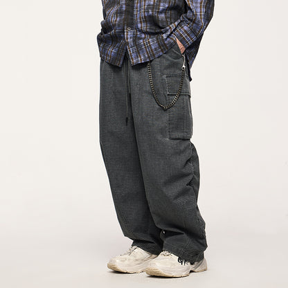 INFALTION Check Wide-Leg Cargo Pants