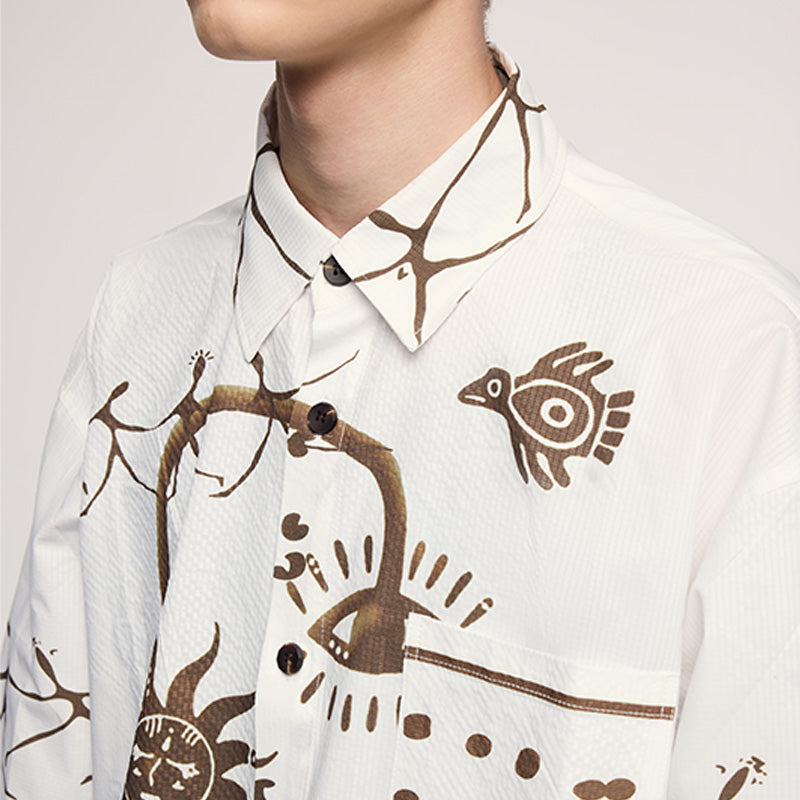 Maya-Inspired Abstract Digital Print Shirt