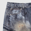 INFLATION Distressed and Cargo Effect Cotton Jeans