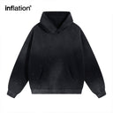 INFLATION Acid Washed Ripped Fleece Hoodies