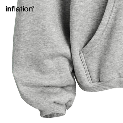 INFLATION Thermal Cropped Fleece Hoodies