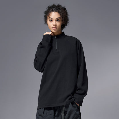 INFLATION Double-side Fleece Quater Zip Up Tshirts