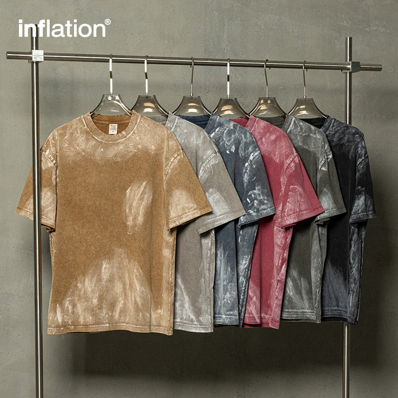 INFLATION Retro Brushed Paint Washed T-shirt