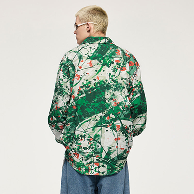 INFLATION Floral Print Seersucker Shirts