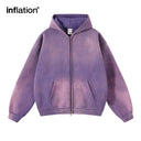 INFLATION Washed Zip Up Hoodies