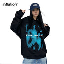 INFLATION Graphic Print French Terry Hoodies