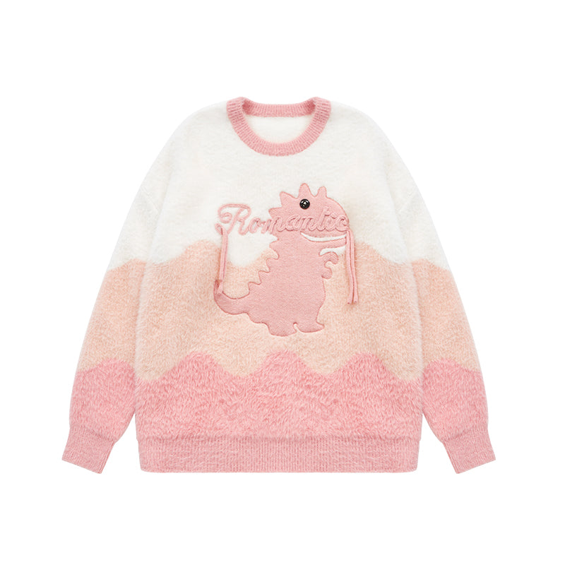 INFLATION Dinosaur Cartoon Knit Sweaters